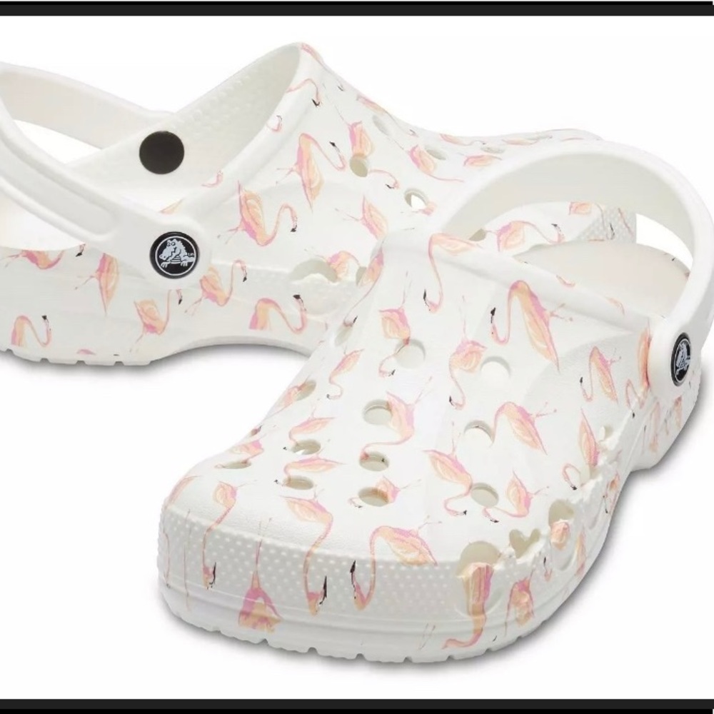 NWT White Flamingo Crocs - Picture 1 of 3